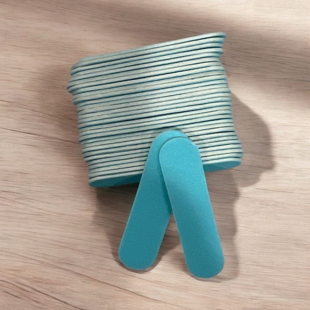 30pc Mini Nail File Emery Boards Light Blue 2in